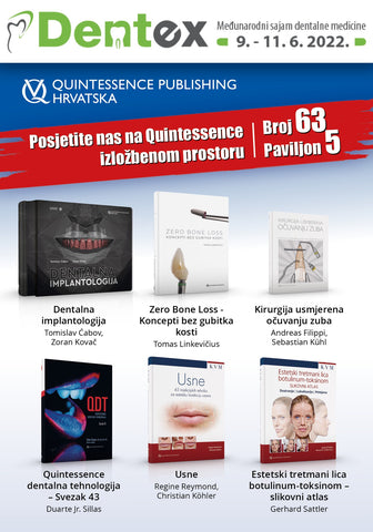 Quintessence literatura na međunarodnom sajmu dentalne medicine Dentex - Paviljon 5, štand broj 63.